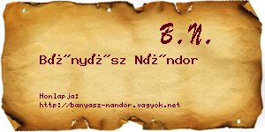 Bányász Nándor névjegykártya