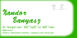 nandor banyasz business card